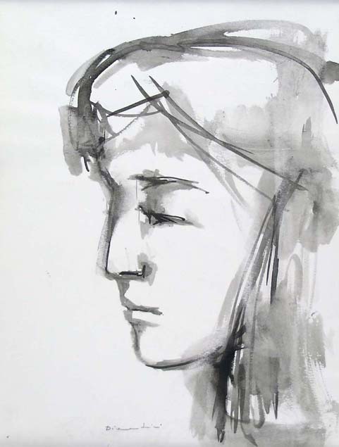 Fiorella Diamantini, portrait of Letizia, drawing